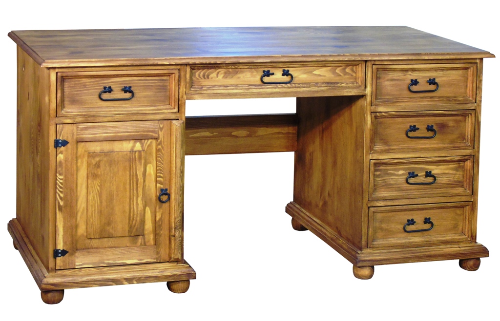 biurko z drewna w rustykalnym stylu